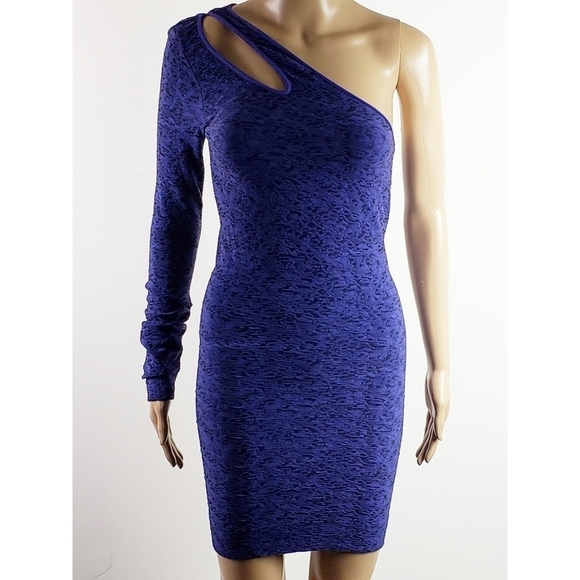 BCBGeneration Bodycon Periblue One Shoulder Dress - Picture 4 of 10